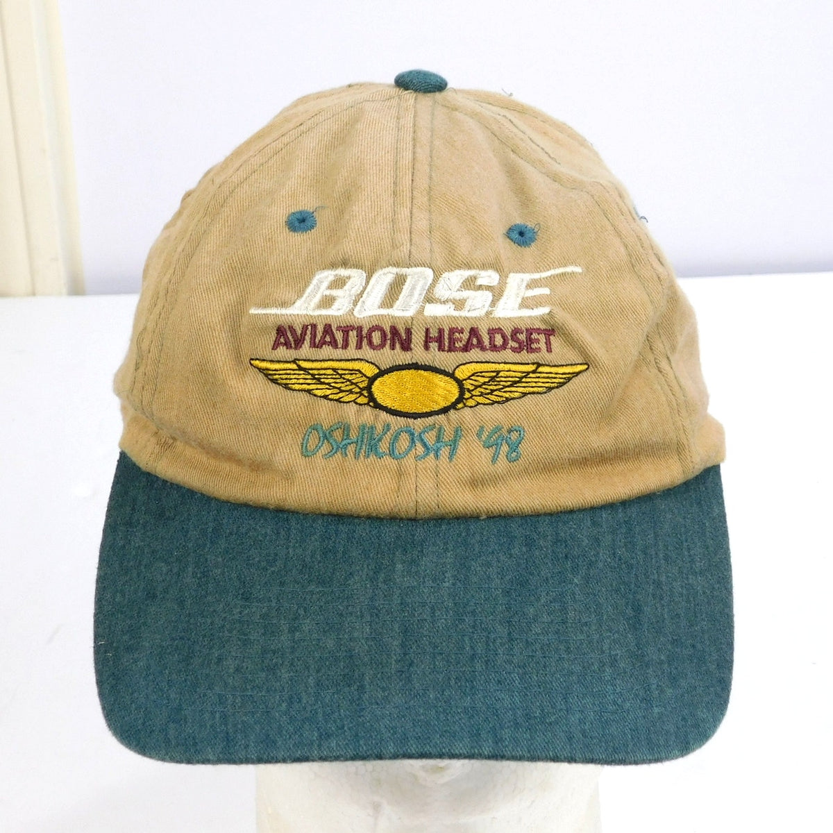 Vintage 1998 Bose Aviation Headset Oshkosh 98 Snapback Hat Cap 90s USA
