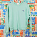 Champion Reverse Weave Cropped Mint Green Sweatshirt - Women's Size L