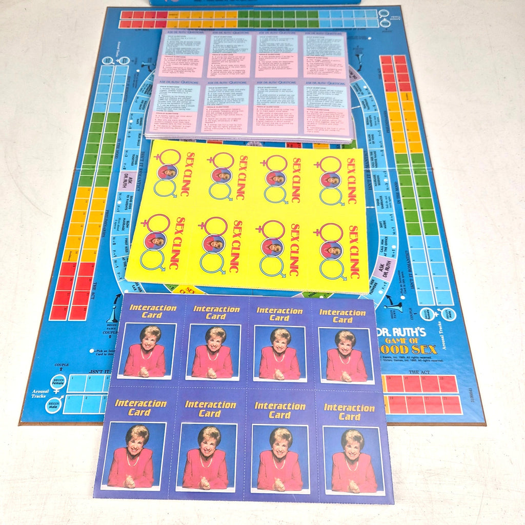 Dr. Ruth's Game Of Sex Board Game New Open Box Uncut Cards Complete 1985 Vintage