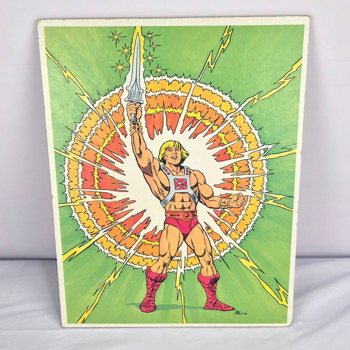 Vintage 1984 Masters of the Universe He-Man Golden Frame Tray Puzzle MOTU 4558-1