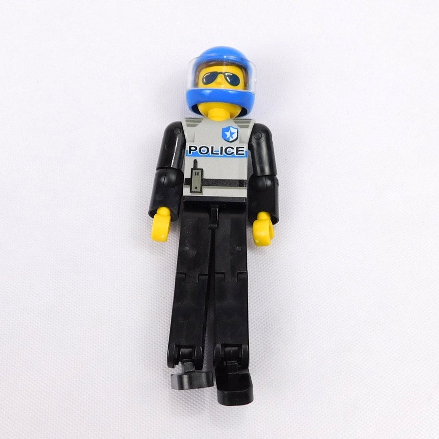 LEGO Technic Coastal Cop Police Figure Large Helmet Sunglasses Vintage 3.5 Inch
