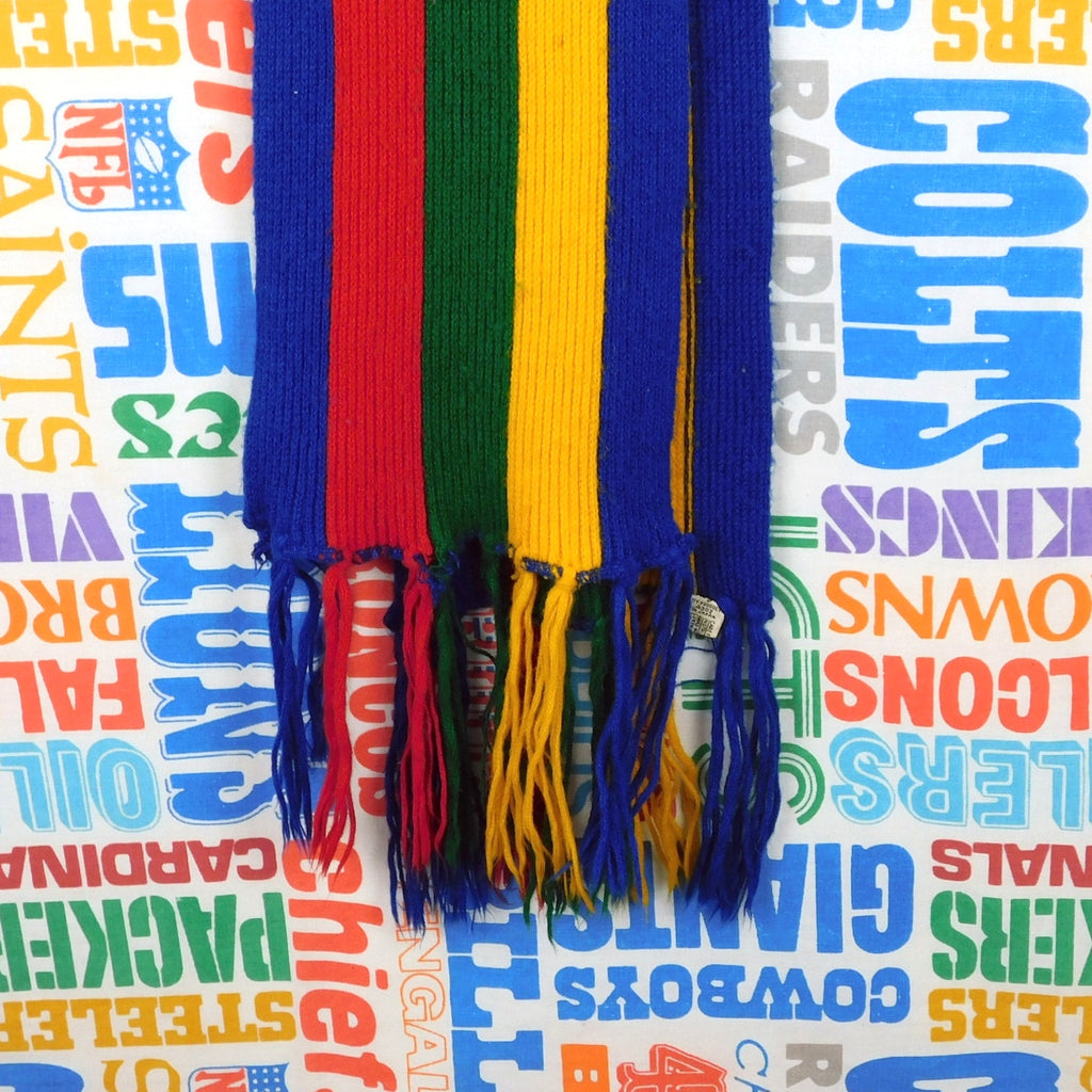 70s/80s Japanese Multicolor Acrylic Scarf - 58" x 7"