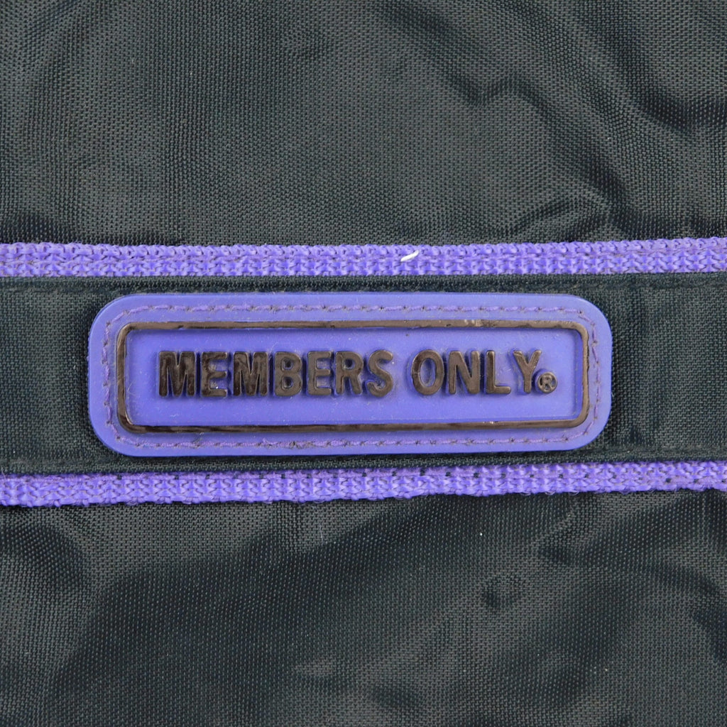 Vintage Members Only Duffel Bag Black Purple Nylon Travel Gym Weekend Bag