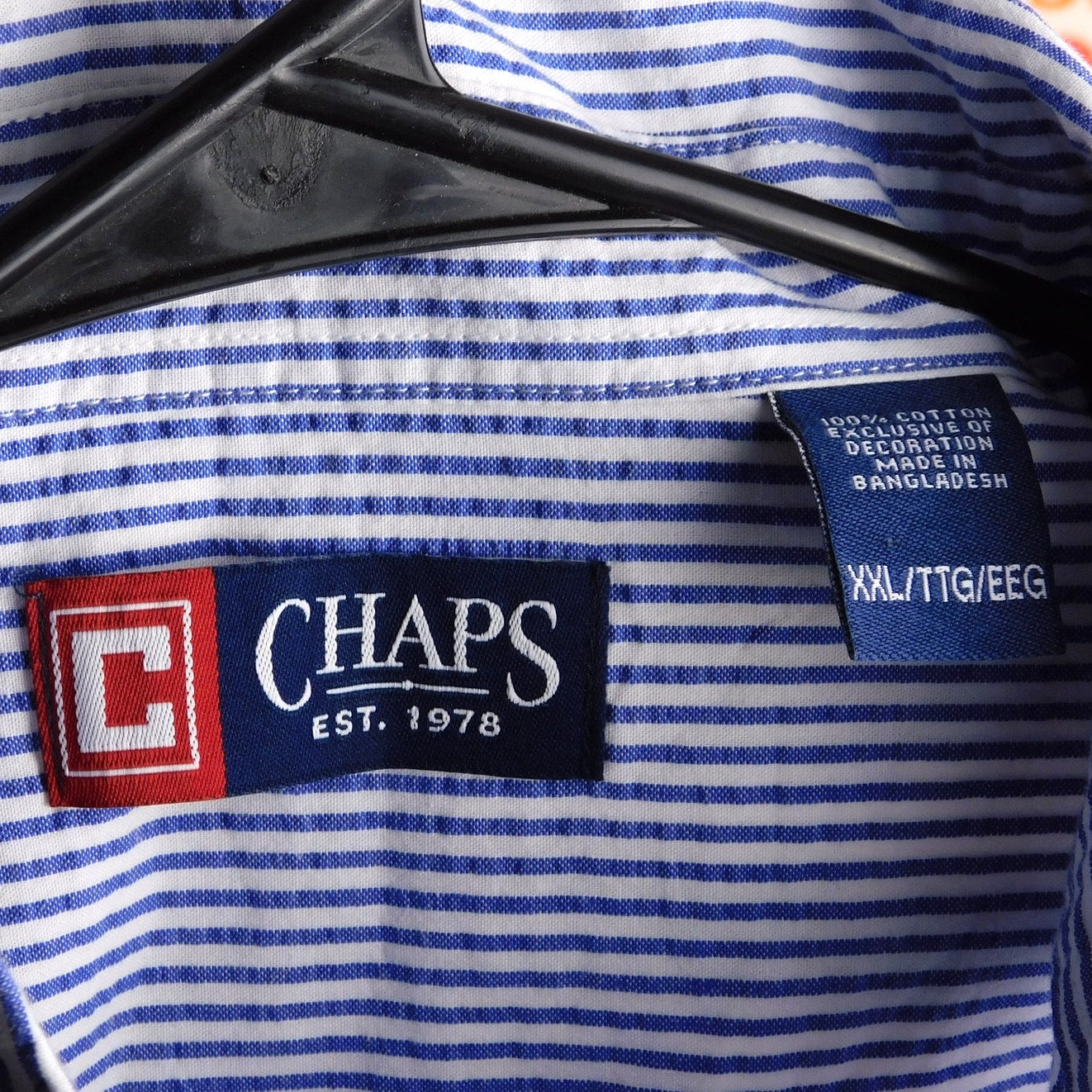 Chaps Seersucker Short Sleeve Button Down Shirt - Size 2XL