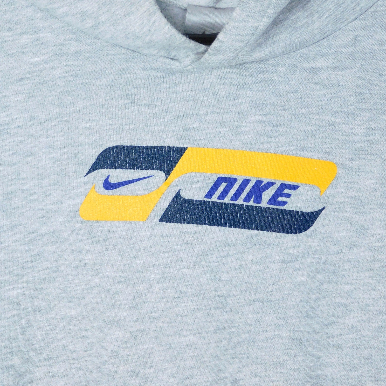 Y2K Nike Silver Tag Slanted Box Logo Hoodie - Size XL