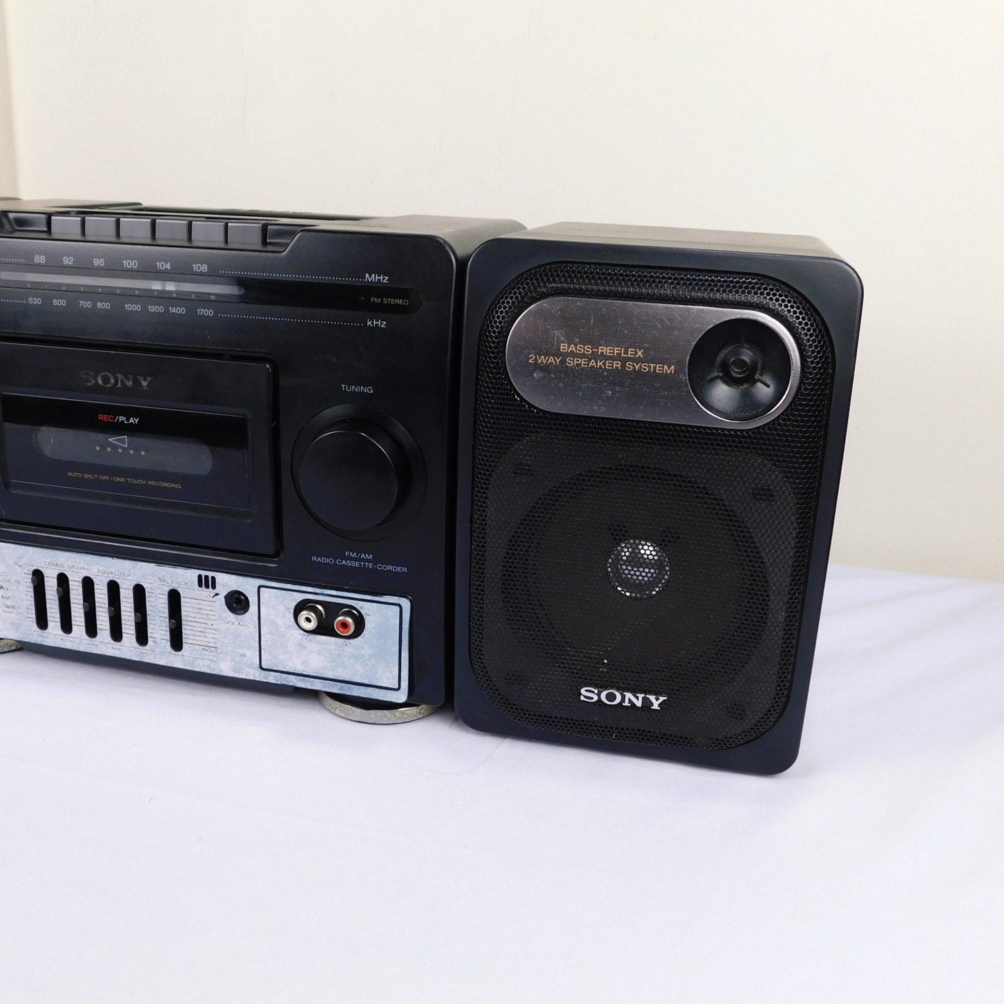 Sony CFS-1030 Portable Stereo Boombox Radio Cassette Deck Serviced New Belts 90s