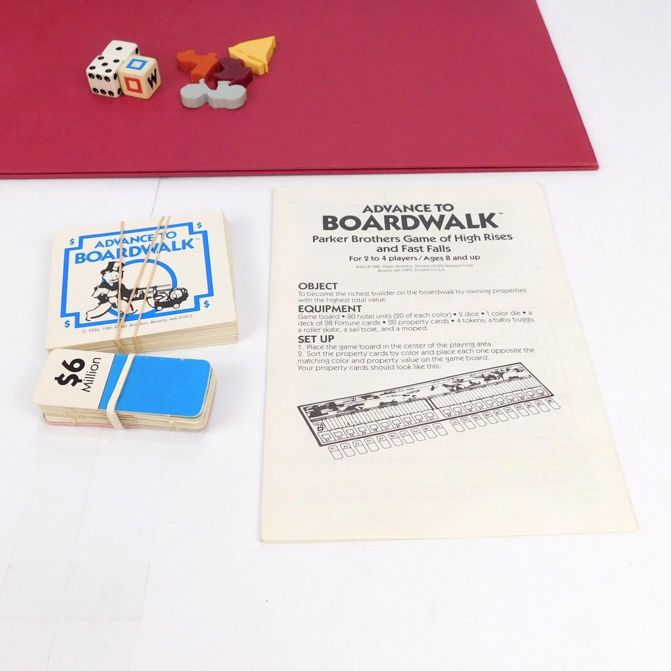 Vintage 1985 Advance to Boardwalk Parker Brothers Board Game Complete CIB
