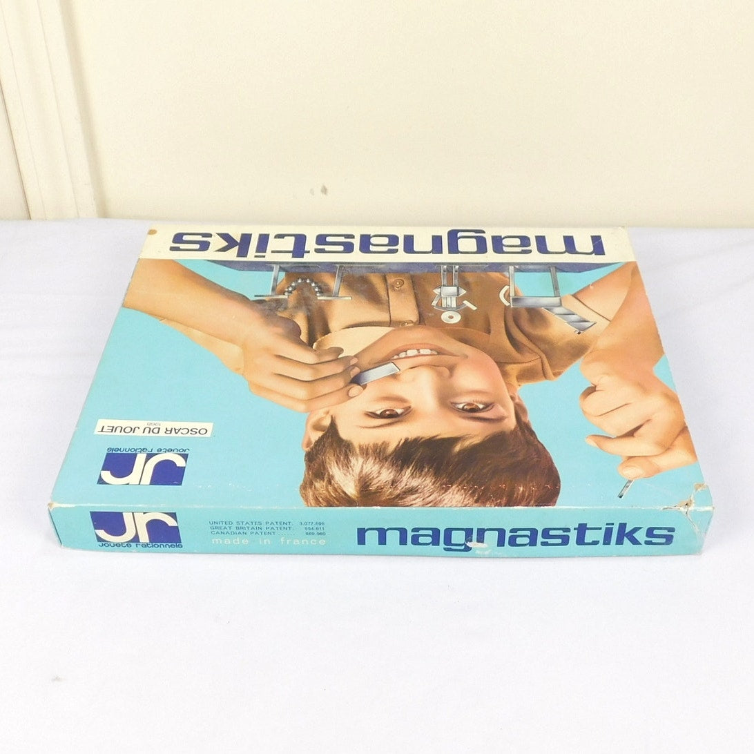 Vintage JR Magnastiks Magnetic Construction Toy Set w/ Box and Manual 1968