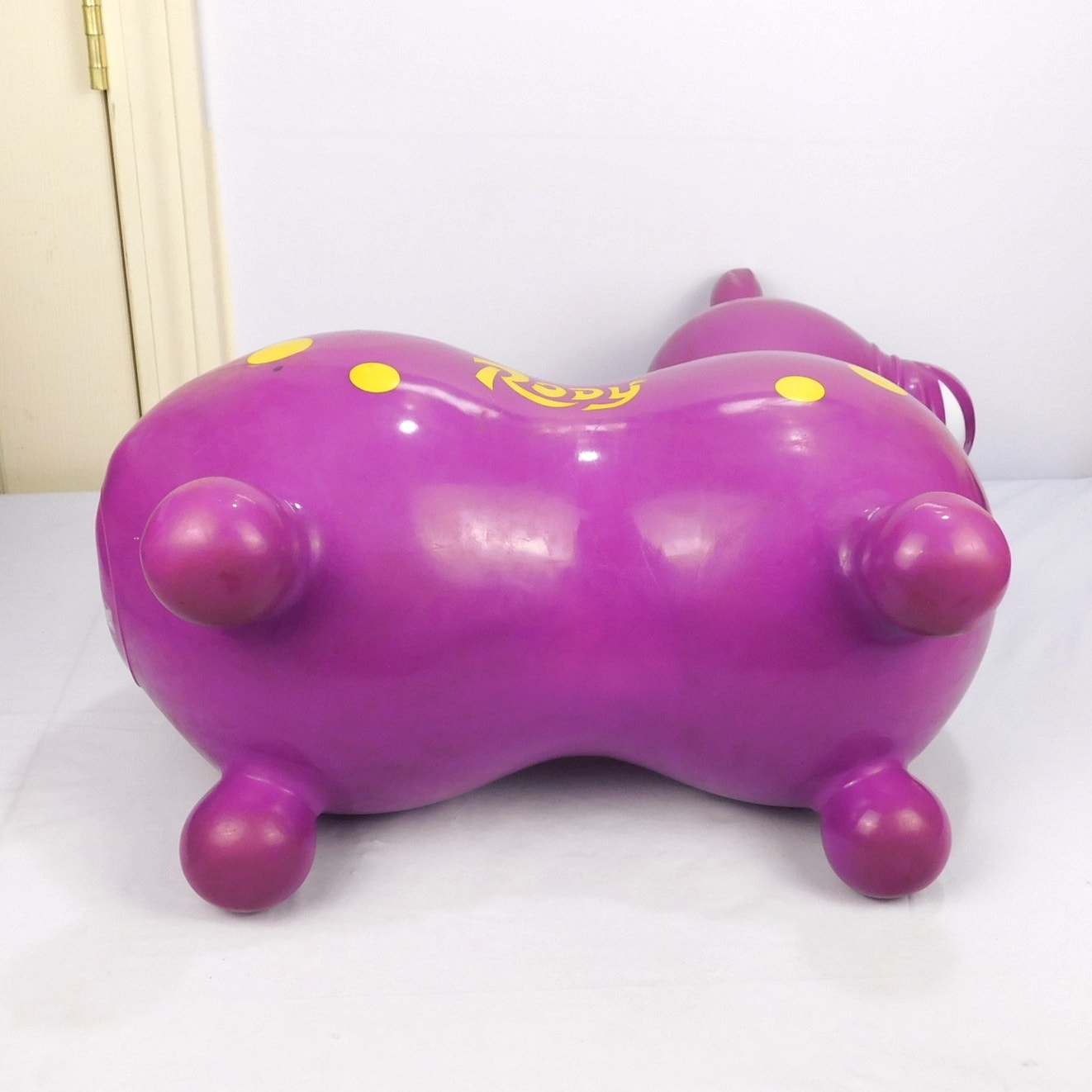 Vintage Rody Bounce Horse 1984 Ledraplastic Italy Purple Yellow Inflatable 20"