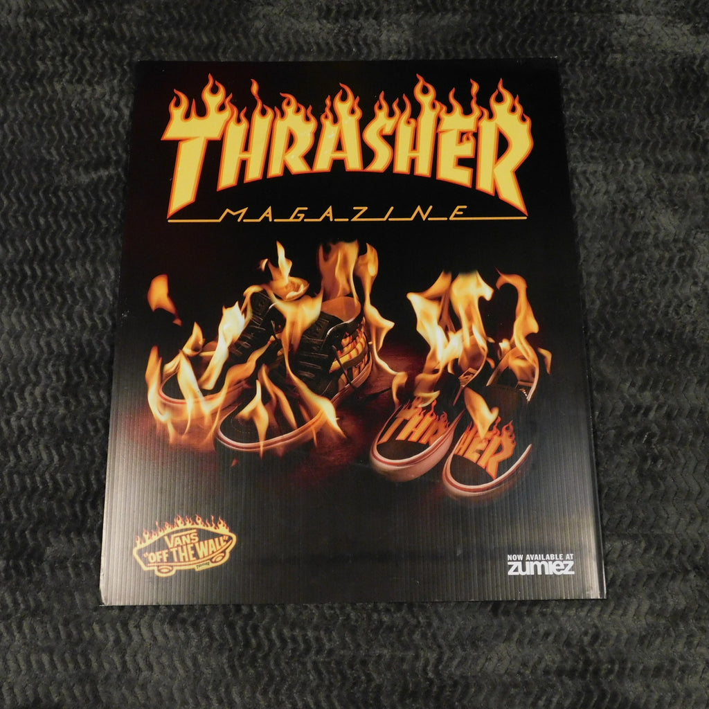 Thrasher Magazine Vans Zumiez Promo Sign 30.5x24 Skateboard Flame Shoes