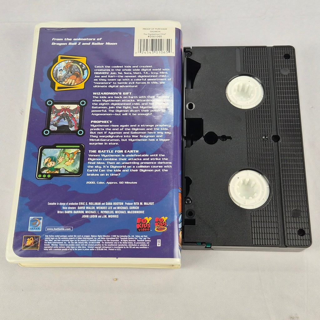 Digimon Vol 4 The Digidestined Child VHS Tested 2000 Fox Kids Toei Clamshell