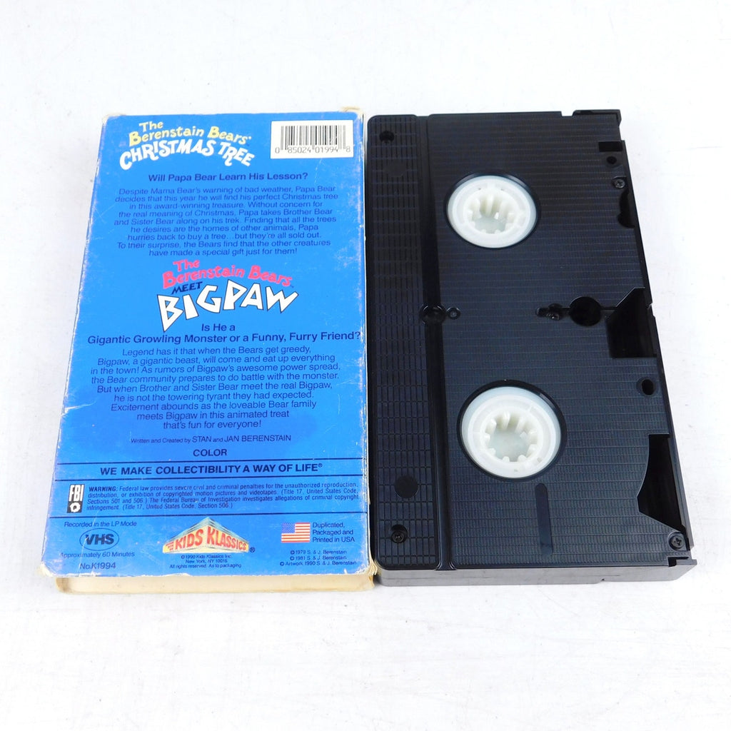 The Berenstain Bears Christmas Tree Bigpaw Double Feature VHS Tested 1990