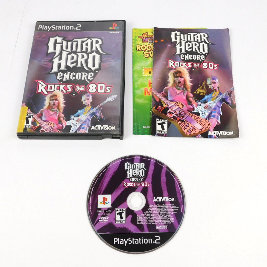 Guitar Hero Encore Rocks The 80s Sony Playstation 2 PS2 Tested Blockbuster CIB