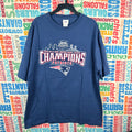 Y2K New England Patriots 2 In A Row Super Bowl Champs T Shirt - Size XL