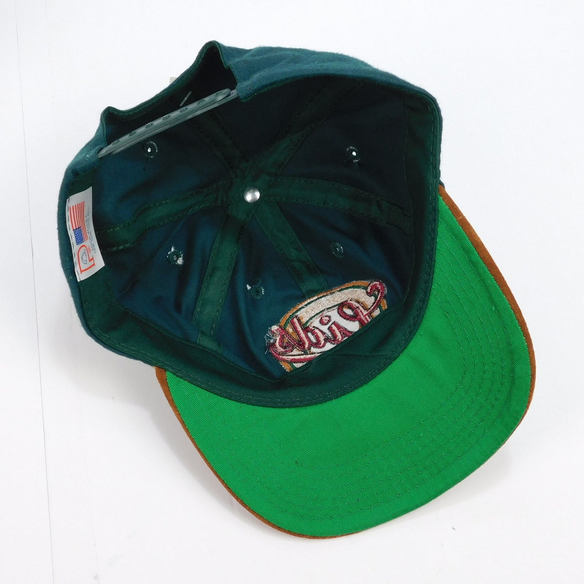 Vintage 90s Lids Nothing But The Best Snapback Green Suede Brim USA Made NWT