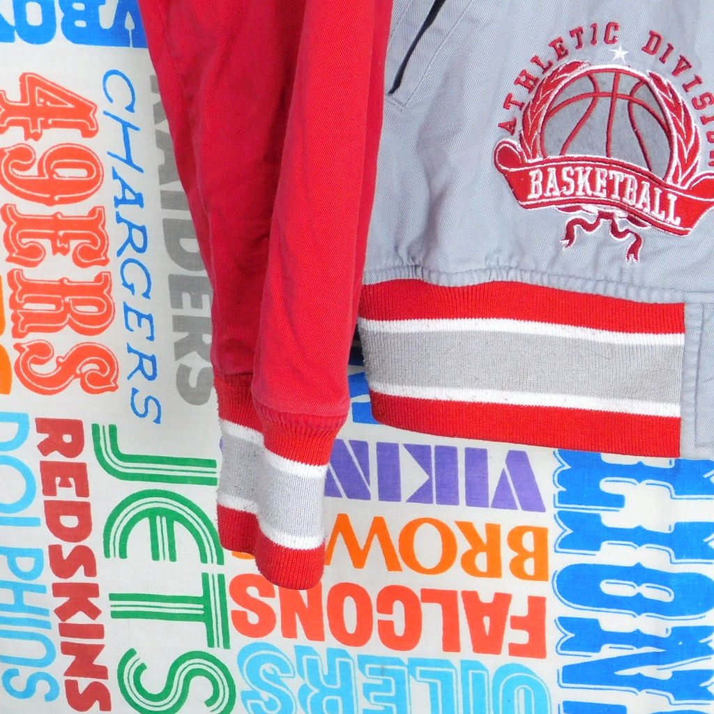 Stall & Dean Cornell University Jacket Full Zip Size L Big Red Gray Patches Soft