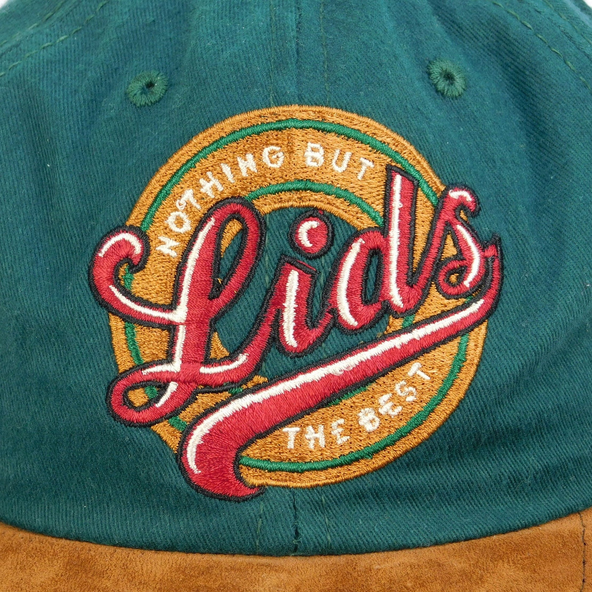 Vintage 90s Lids Nothing But The Best Snapback Green Suede Brim USA Made NWT