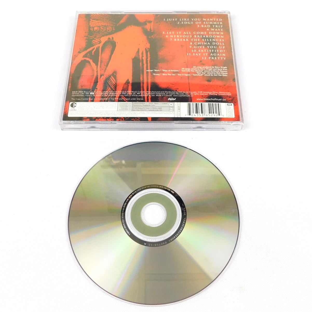 Breach Of Trust Self Titled CD 2004 Tested EMI Music Canada 7243 538529 2 4