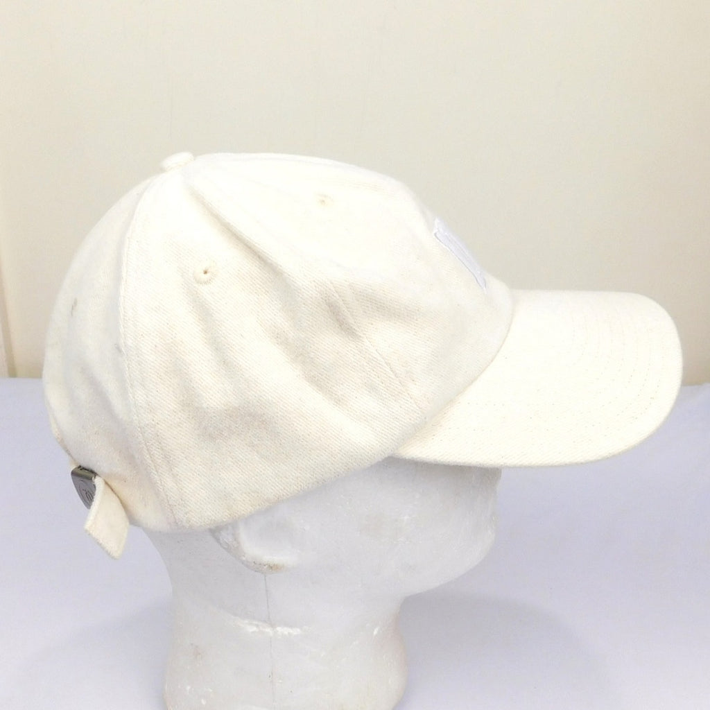 Vintage M&M's Studios Strapback Hat Cream Beige Embroidered Logo Adjustable