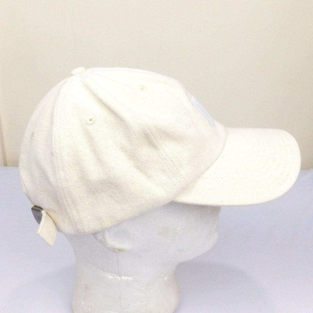 Vintage M&M's Studios Strapback Hat Cream Beige Embroidered Logo Adjustable
