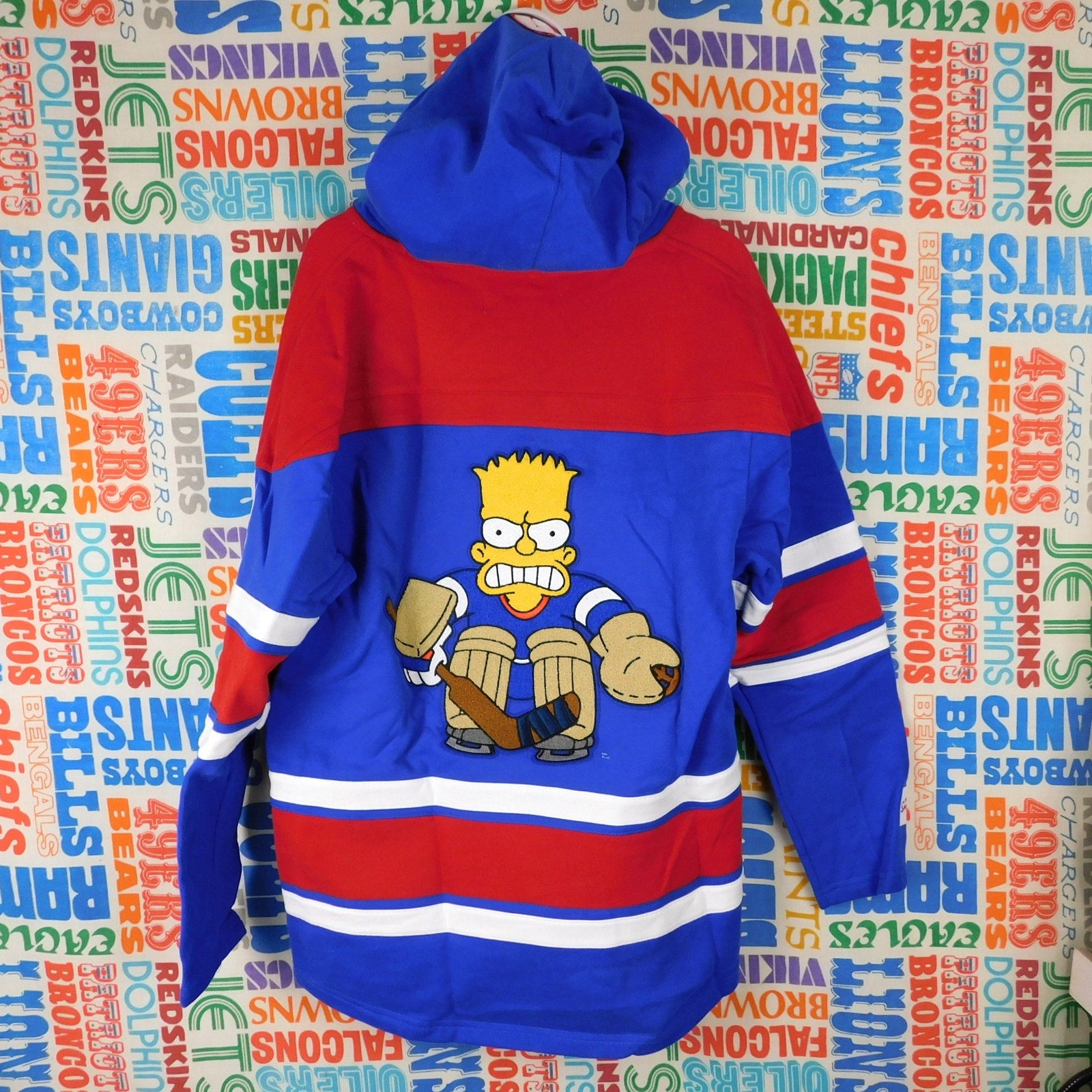 The Simpsons Hockey Jersey Hoodie Size M Springfield Puckhead New With Tags