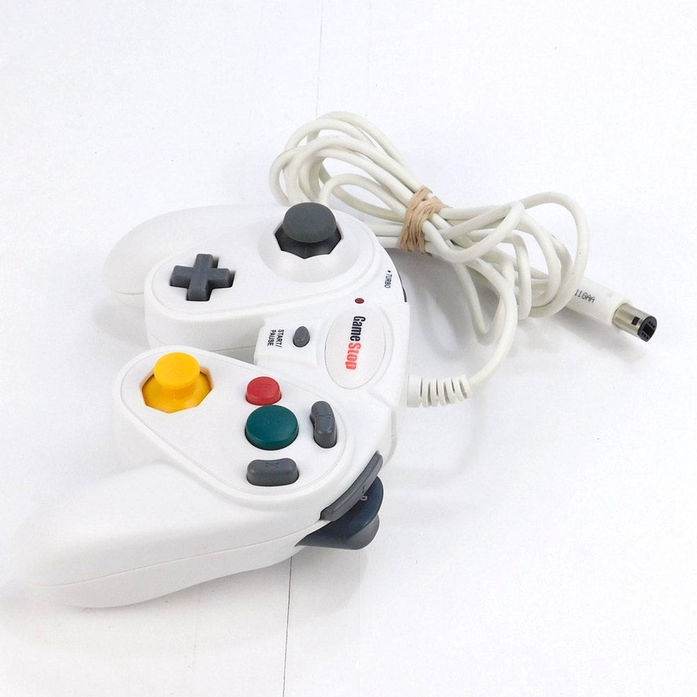 GameStop Nintendo GameCube Controller White Wired Turbo Tested Working Serviced