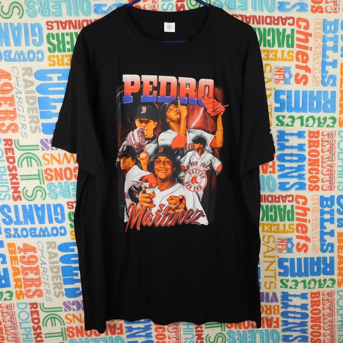 Boston Red Sox Pedro Martinez Retro Graphic T Shirt - Size XL