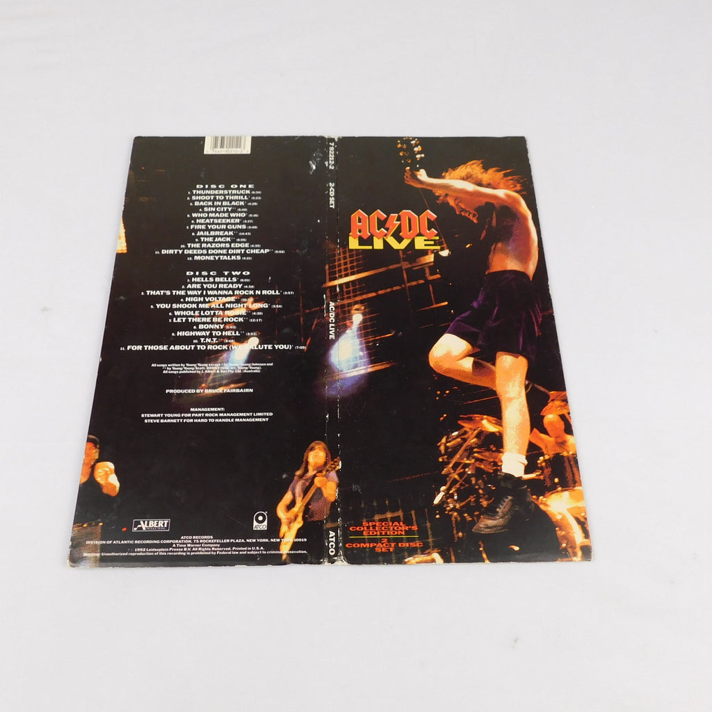 AC DC Live 2 Disc CD Set Long Box Tested w/ Poster 1992 Atco 7 92212-2