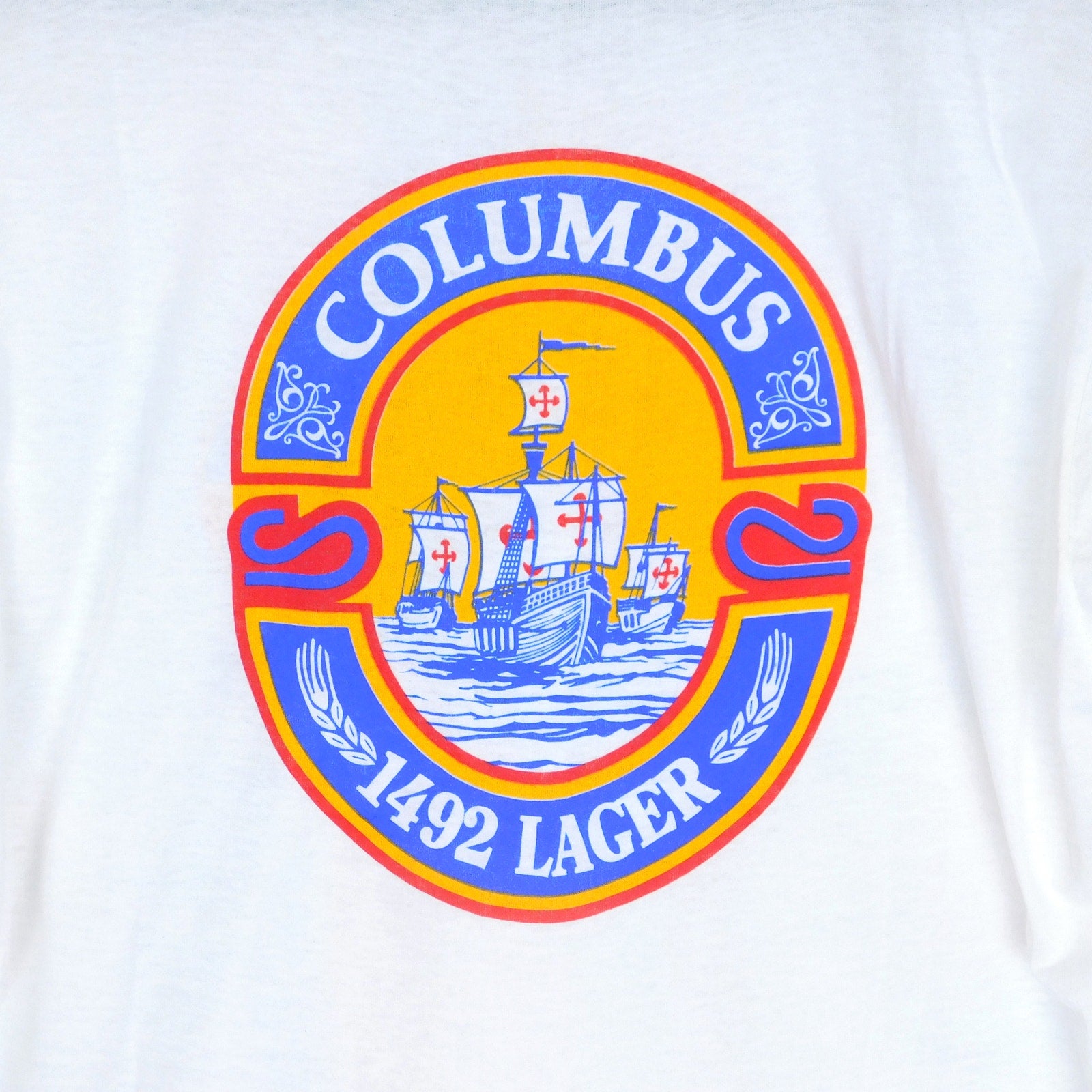 80s Columbus 1492 Lager T Shirt - Size XL