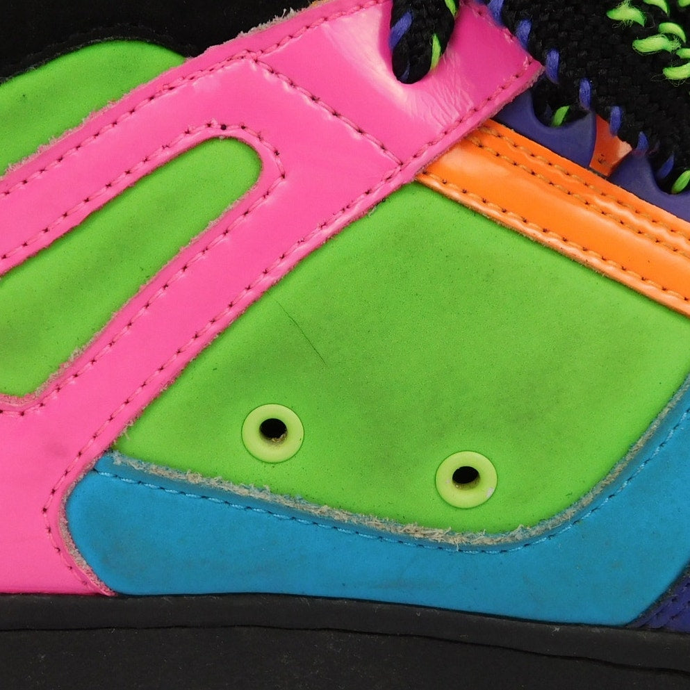 DC Rebound Hi High Top Skate Shoes Women's Size 10 Neon Pink Green 302164