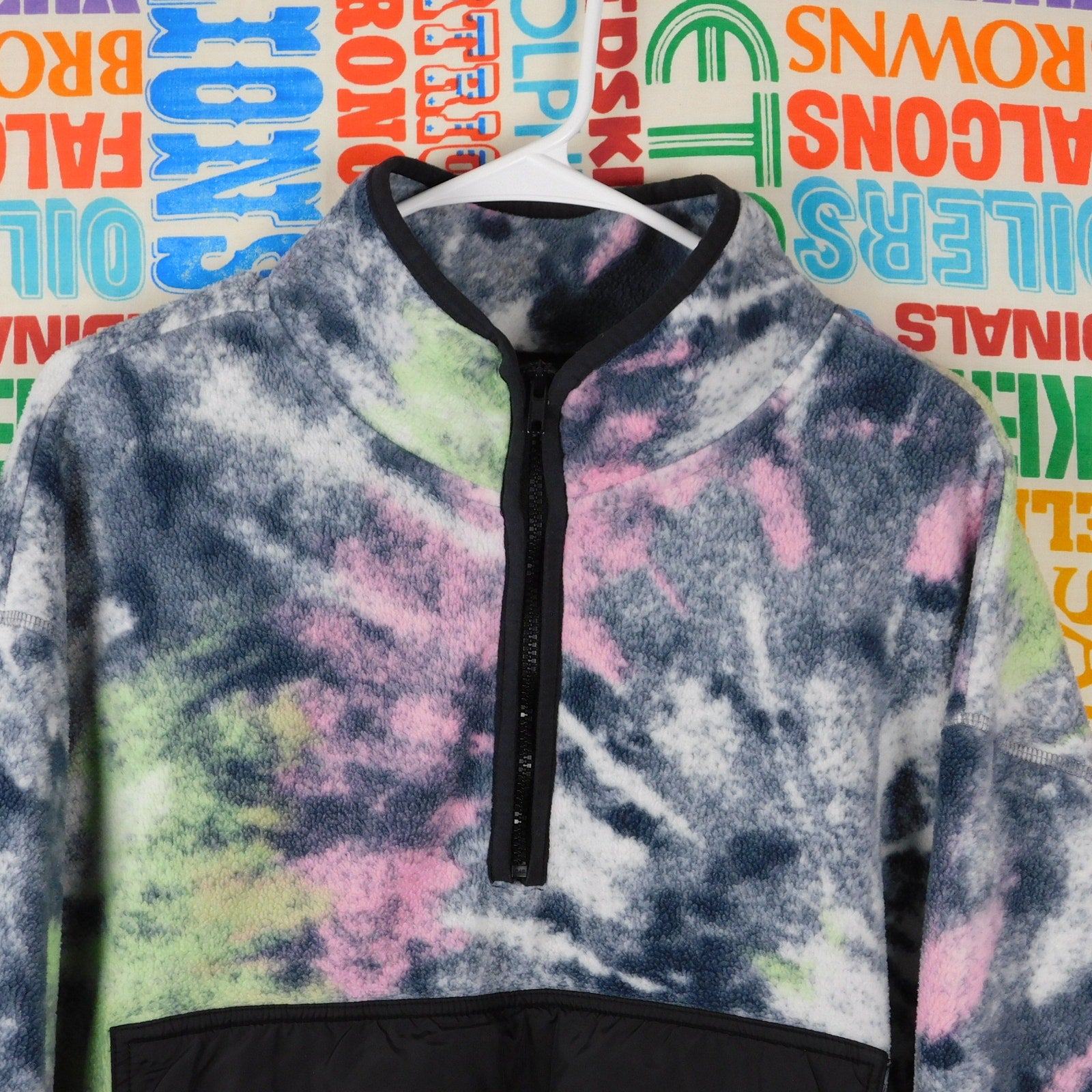 H&M Tie Dye 1/4 Zip Fleece Jacket - Size L