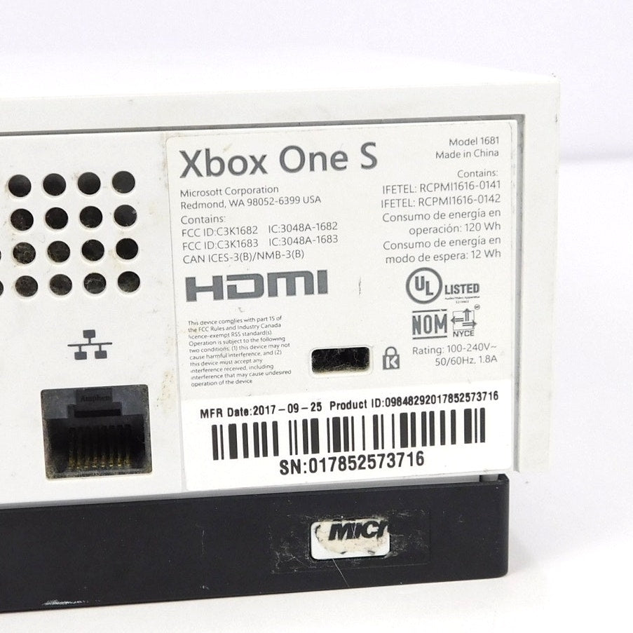 Microsoft Xbox One S 500GB White Console Bundle w/ Controller Cords Tested