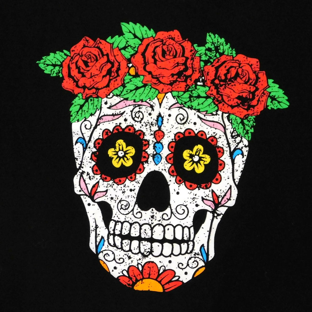 La Luna Rose Flower Skull Cropped Tee - Size L