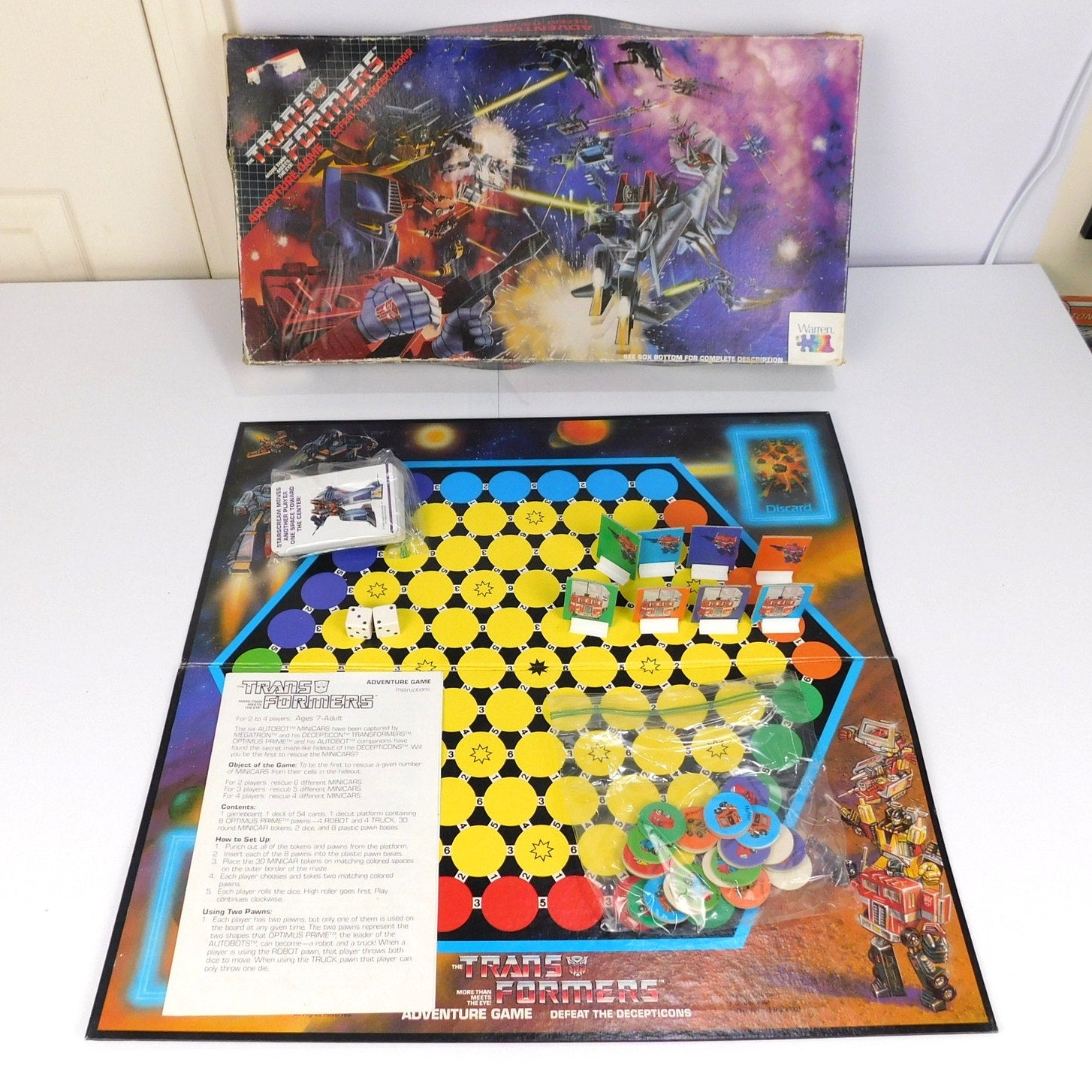 1986 Transformers Adventure Game Complete CIB Warren Hasbro Board Game