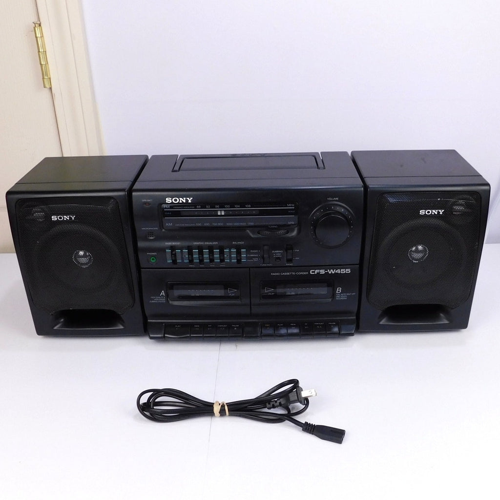 Sony CFS-W455 Dual Cassette Portable Stereo Boombox Radio Fully Tested 1994