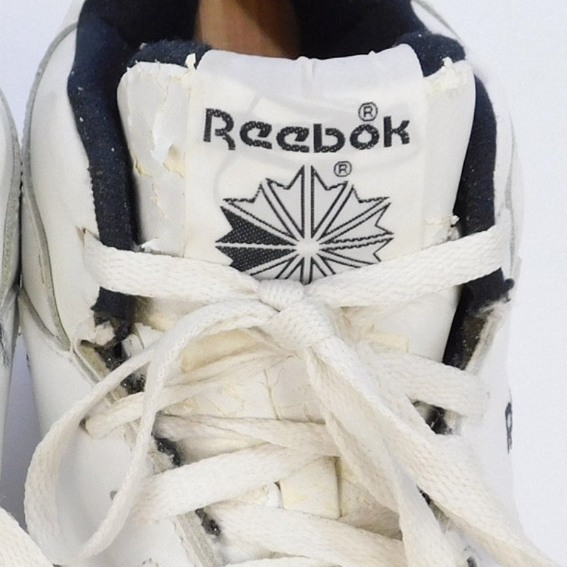 Vintage Reebok 4-R8250 White Black Mid Top Sneakers Mens Size 10 Basketball 90s