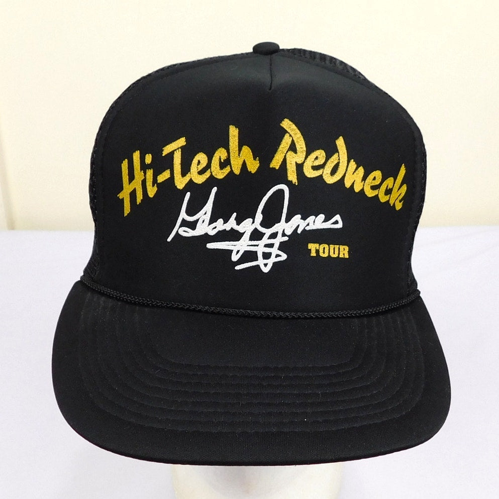 90s George Jones Hi Tech Redneck Tour Trucker Hat - Adjustable