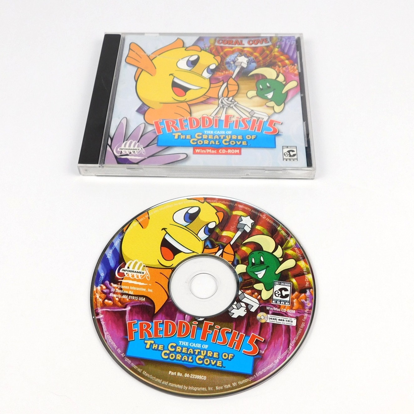 Freddi Fish 5 Creature of Coral Cove PC Game Win Mac CD ROM Humongous 2001