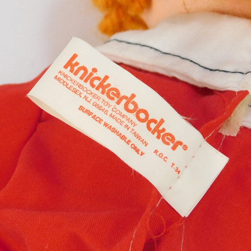 Vintage 1977 Knickerbocker Little Orphan Annie 15" Rag Doll w/ Sandy Dog