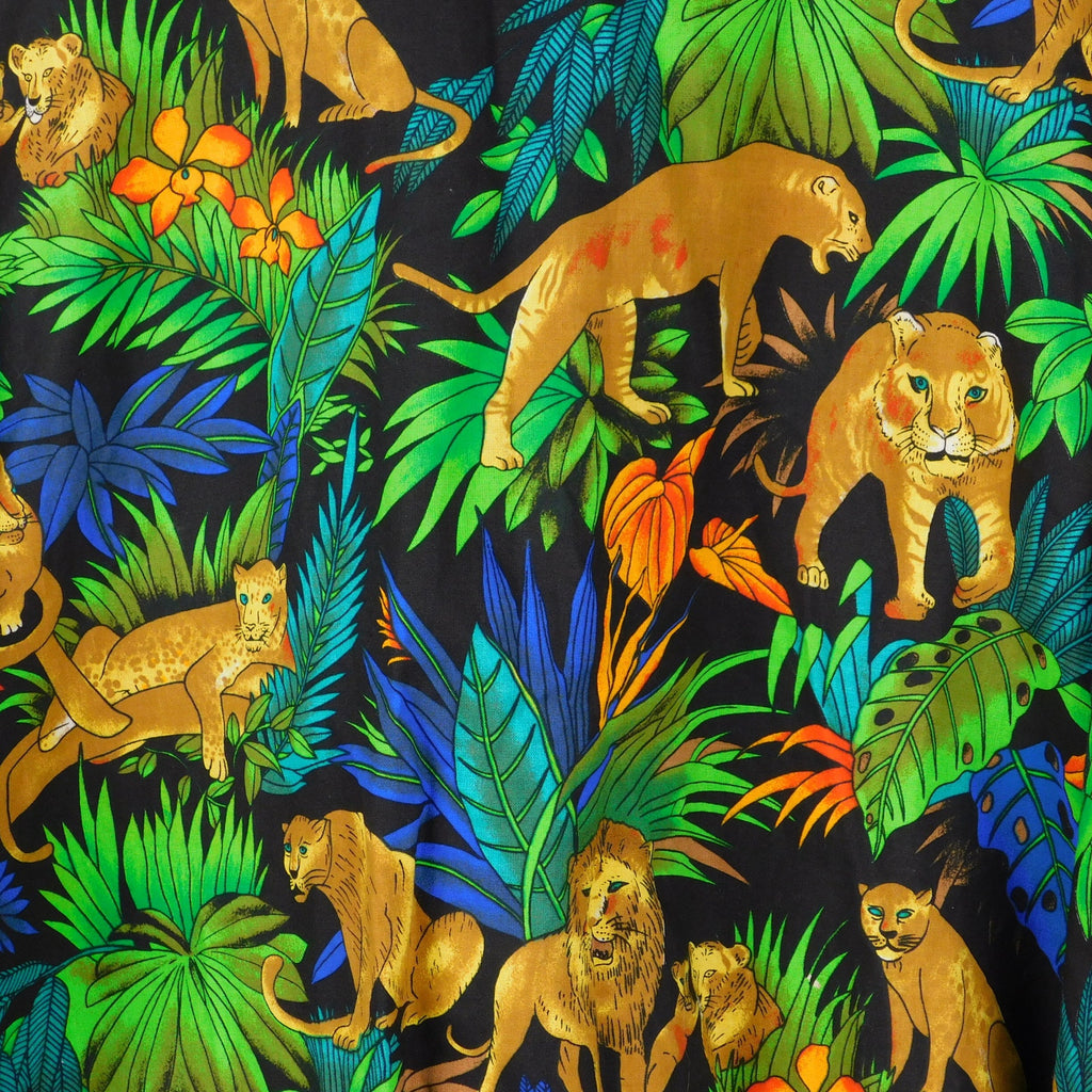 Vintage 90s All Over Jungle Print Jacket XL Full Zip Collared Loud Retro AOP