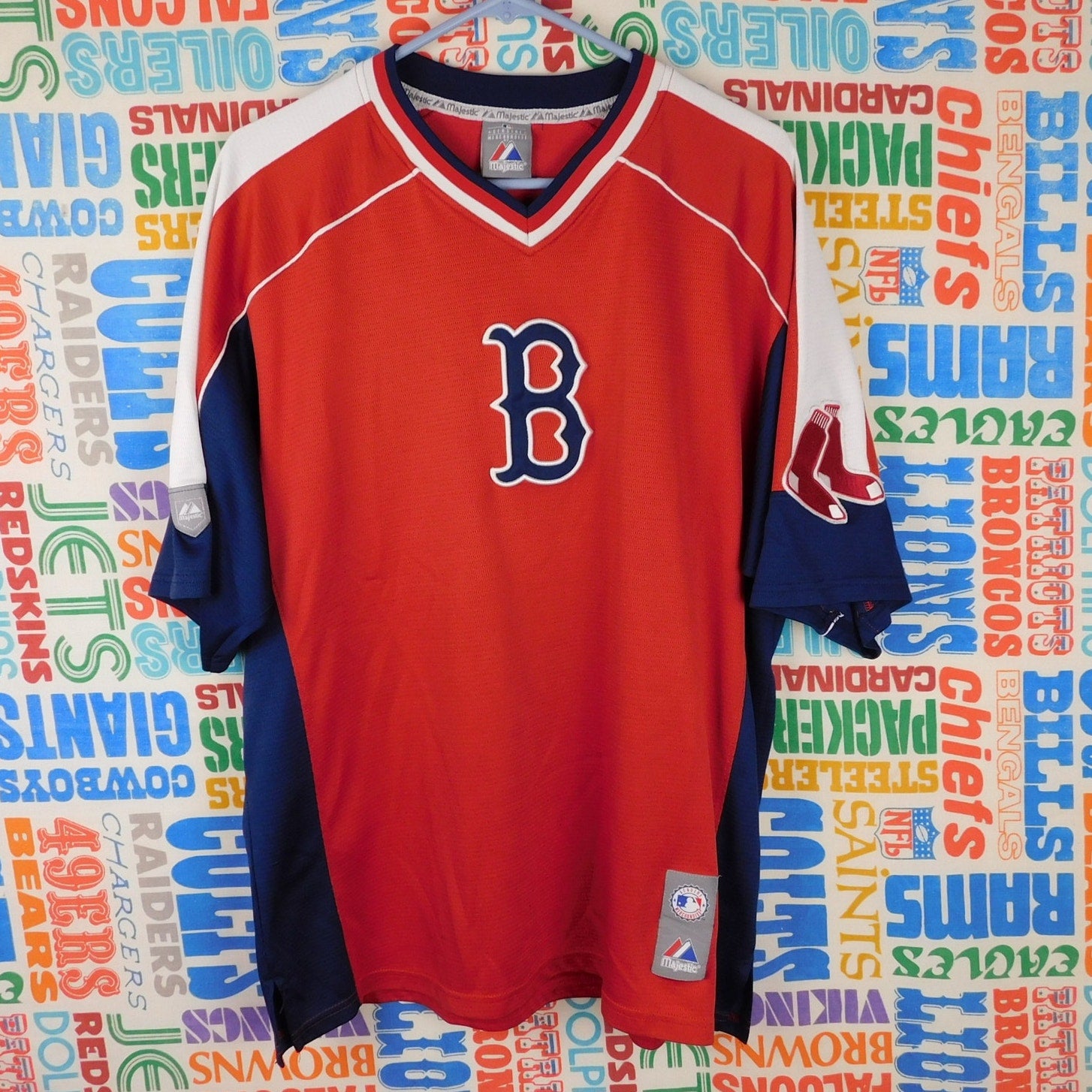 Majestic Boston Red Sox Football Jersey Shirt Authentic Collection Size XL y2k