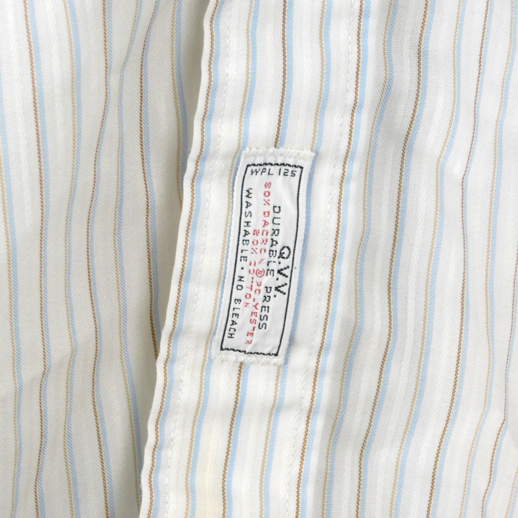 Vintage Christian Dior Shirt Mens L 15.5 Striped Short Sleeve Button Up 70s 80s