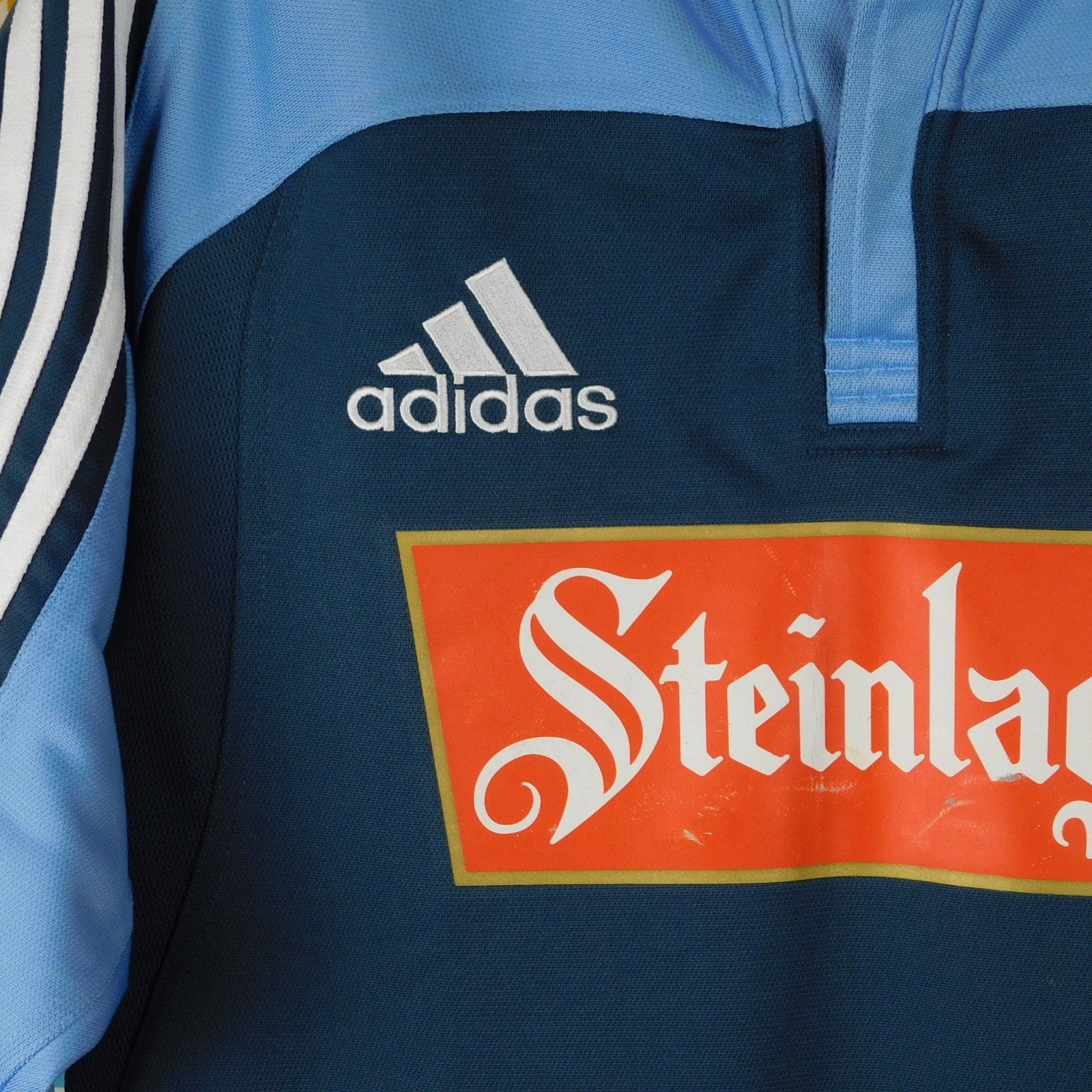 Vintage 2005 Adidas All Blacks New Zealand Rugby Jersey Steinlager Size M