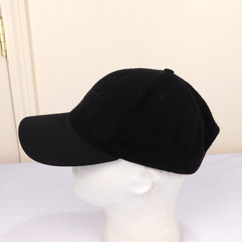 90s/Y2K Nike Black Tonal Swoosh Wool Strapback Hat - Adjustable