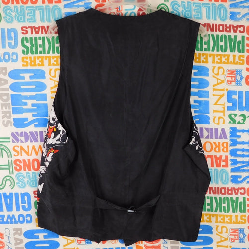 90s Disney Mickey Inc All Over Print Silk Vest - Size L