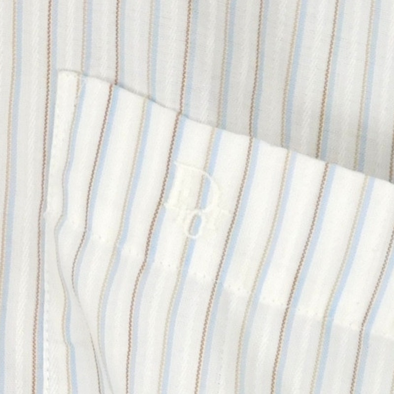 Vintage Christian Dior Shirt Mens L 15.5 Striped Short Sleeve Button Up 70s 80s