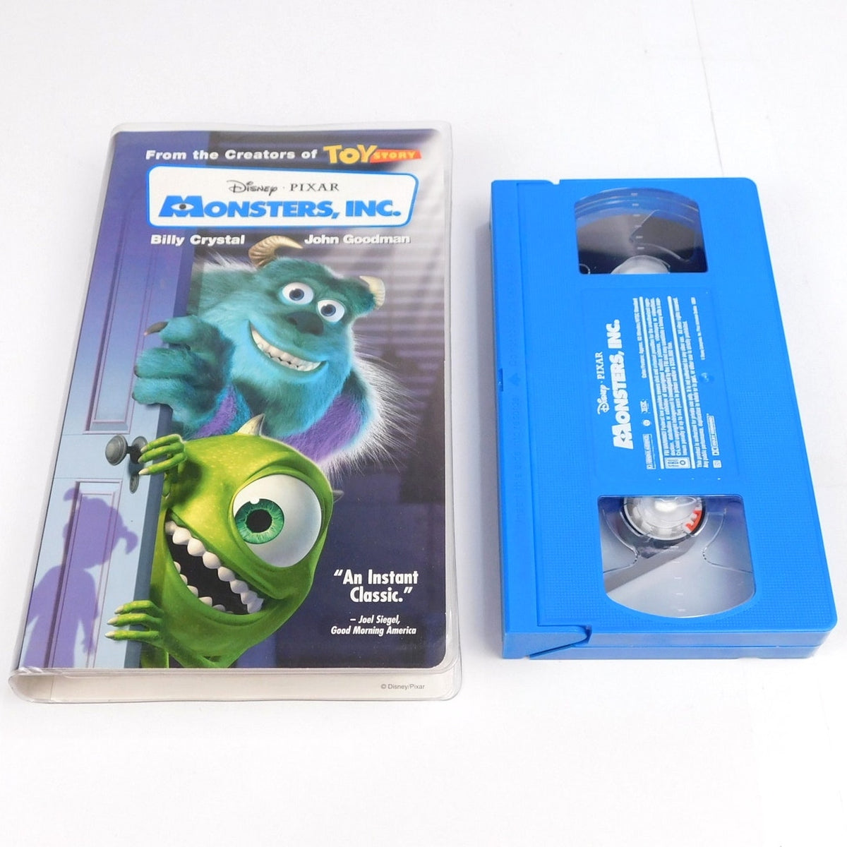 Monsters Inc VHS 2002 Tested Clamshell Blue Cassette w/ Inserts Disney Pixar