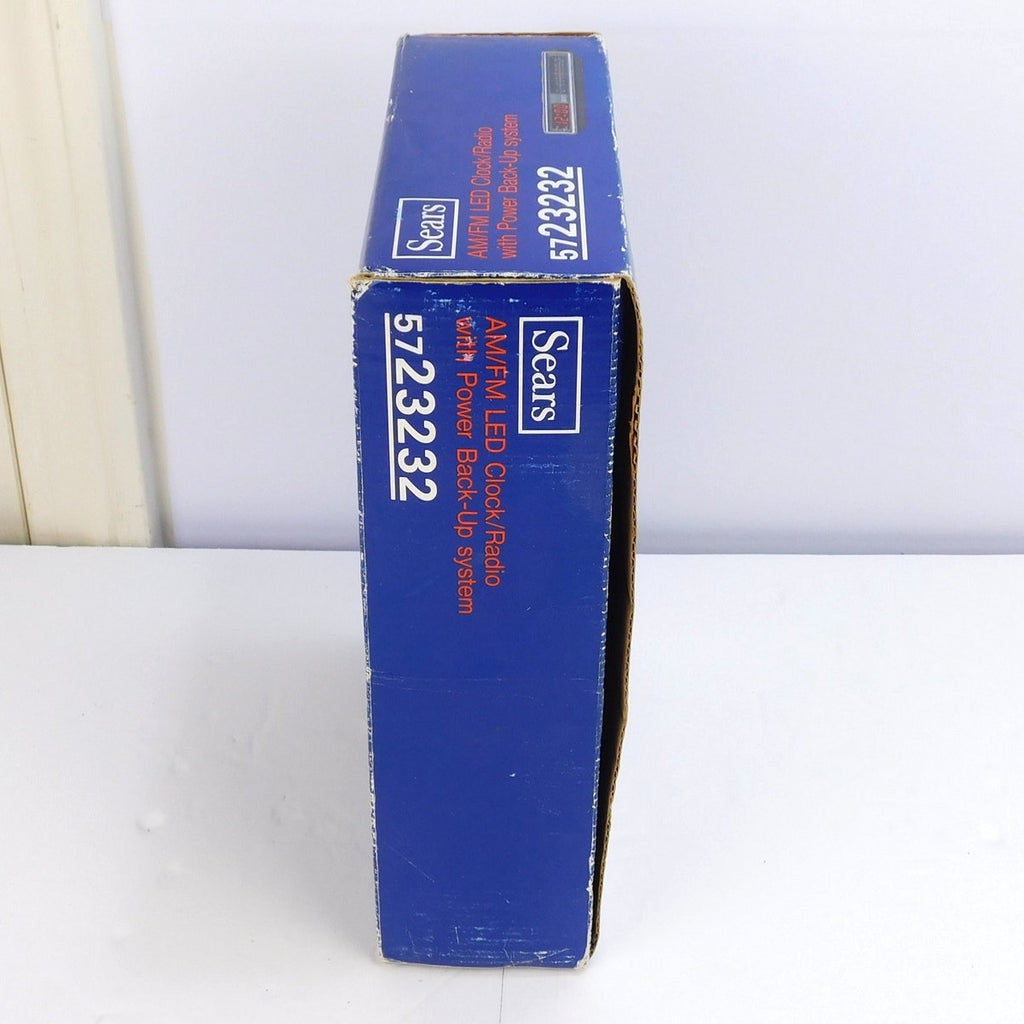 Vintage Sears 572.3232 AM FM LED Alarm Clock Radio Woodgrain Box Manual Tested