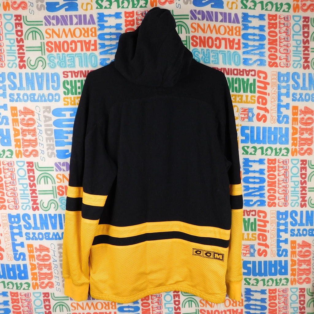 CCM Boston Bruins Lace Up Jersey Hoodie - Size M