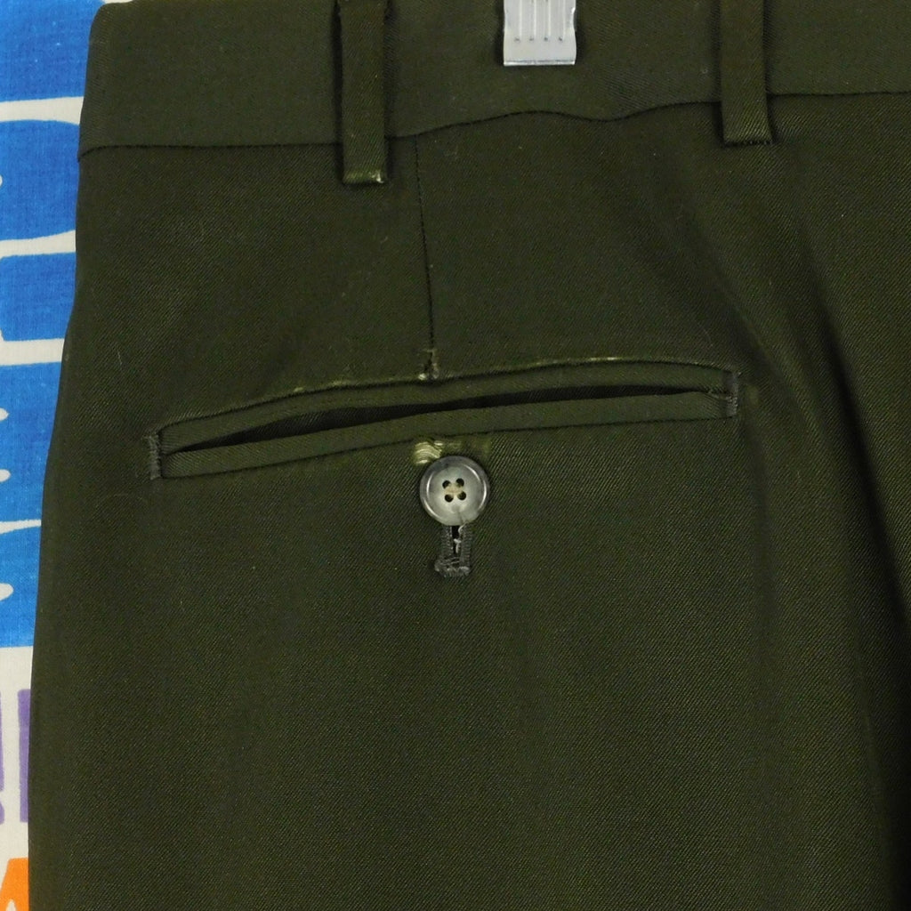 Nordstrom Mens 34R 100% Wool Pleated Cuffed Dress Pants Trousers Green